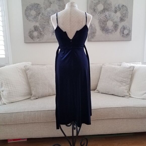 Ali & Jay Sleeveless Velvet Faux Wrap Midi Dress - mordernwear.com